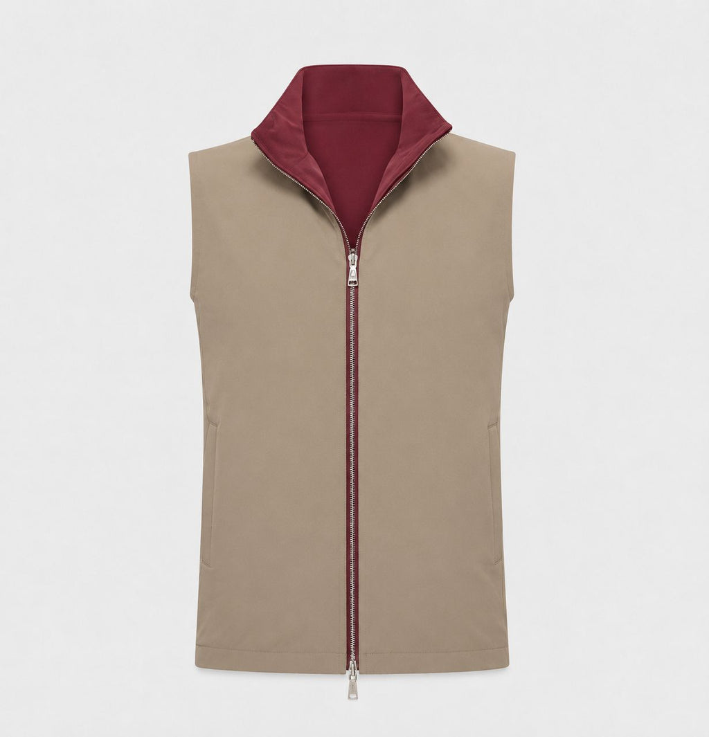 Reversible Gilet (Burgundy/Falcon)